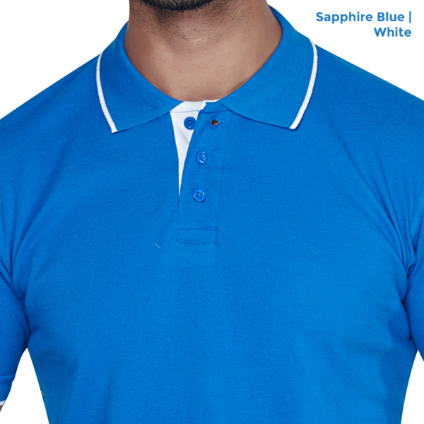 Premium Polo Neck Collar Sapphire Blue T-shirts