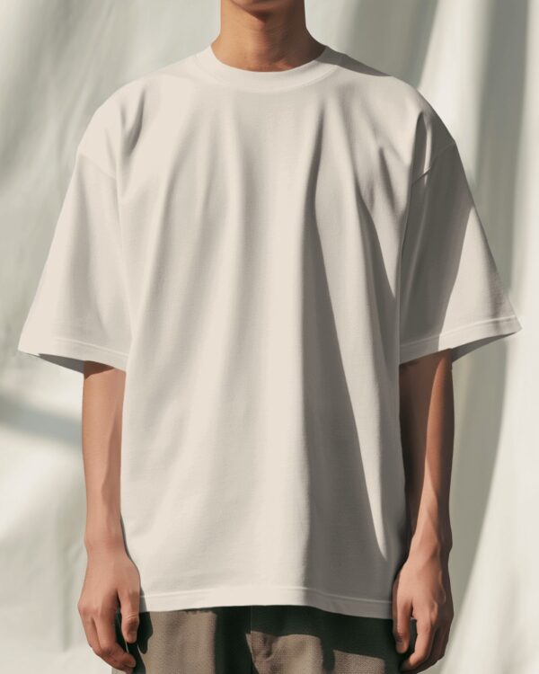 Half White Oversize Premium Cotton T-shirts