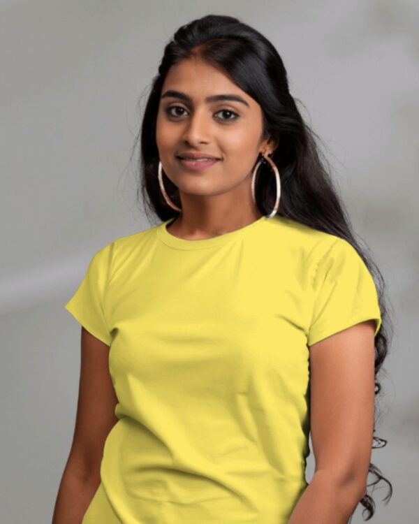 Premium Cotton Plain Lime Yellow T-shirts